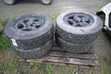 Set of 4 Hankook P245/75 R16 Tires on 5 Lug Rims