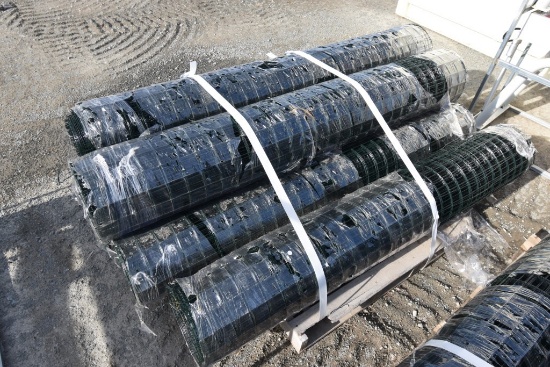 6 Rolls of Tall Dark Green Wire Fencing