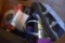Group of Misc items, Christmas Clock, Box of Toys and Dolls,