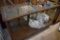 Glass Display Case with Two Tier Glass shelf and Mirror Backing