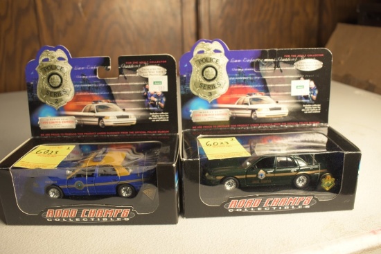 2 Road Champs 1:43 Scale State Trooper Car Replicas