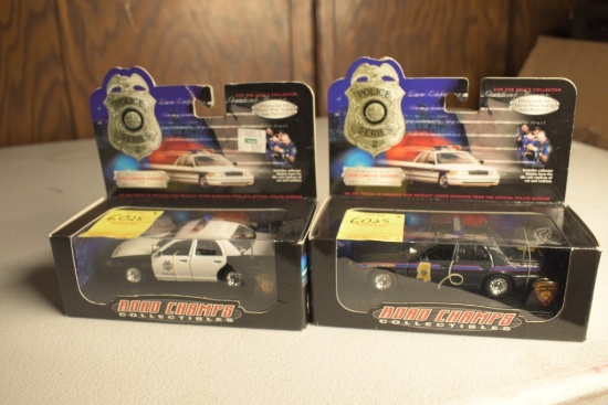 2 Road Champs 1:43 Scale State Trooper Car Replicas