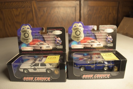 2 Road Champs 1:43 Scale State Trooper Car Replicas