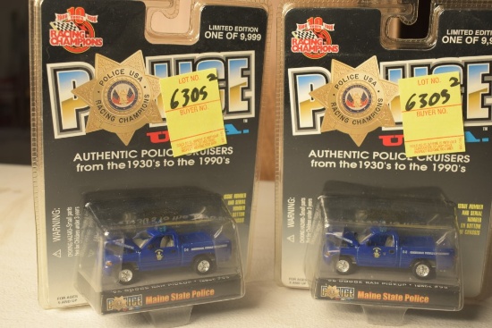 2 Road Champs 1:43 Scale State Trooper Car Replicas