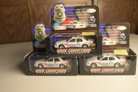 3 Road Champs 1:43 Scale Washington Metropolitan Police Car Replicas