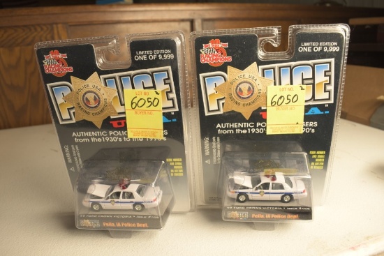 2 Racing Champions '99 crown Victoria Pella, IA Police Department Cars