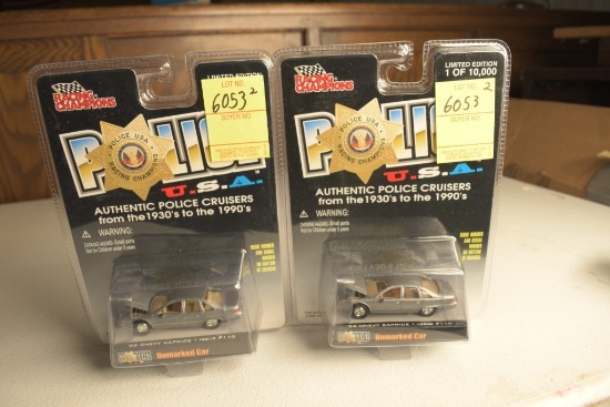 2 Racing Champions '92 Chevy Caprice Unmarked Police Cars