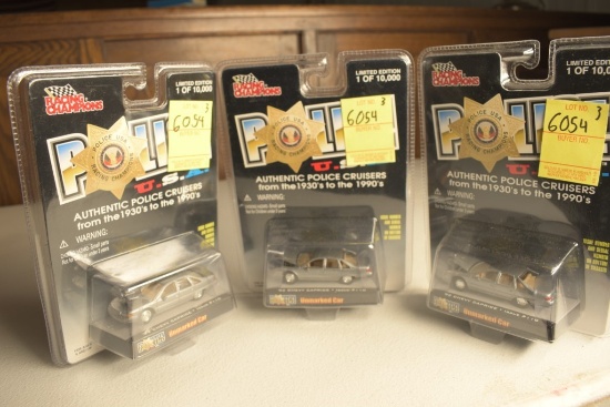 3 Racing Champions '92 Chevy Caprice Unmarked Police Cars