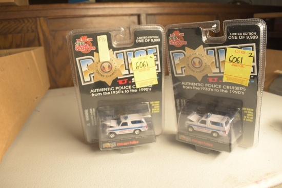 2 Racing Champions '80 Ford Bronco Chicago Police Cars