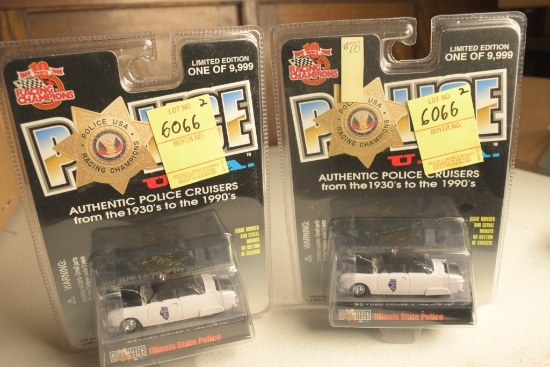 2 Racing Champions '50 Ford Coupe Illinois State Police Cars