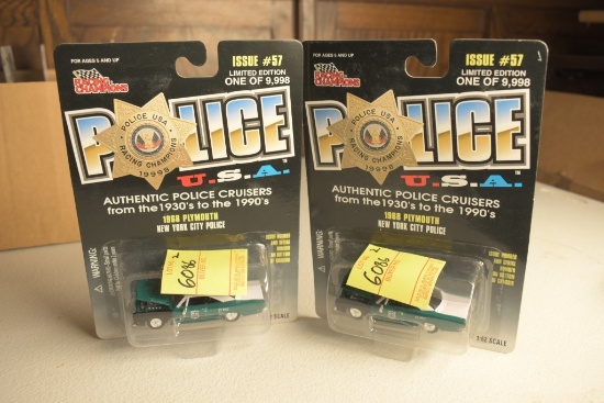 2 Racing Champions '68 Plymouth New York City Police Cars