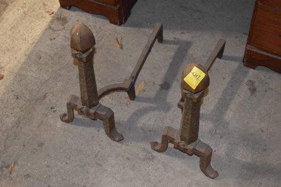 Pair of Brass Andirons