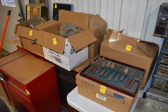 5 Boxes of Dishware and Kitchen Items and Some Utensils