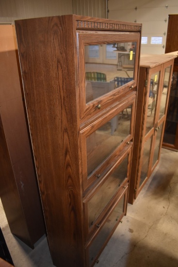 Wooden Display Case with Glass Flip of Doors