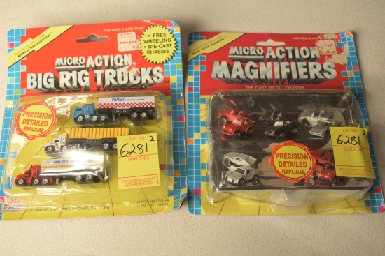 2 Micro Action Magnifiers Car and Truck Sets