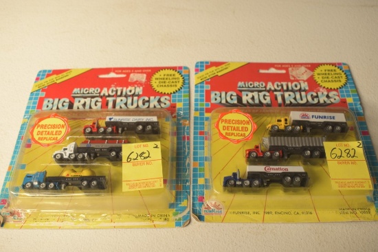 2 Micro Action Big Rig Truck Sets