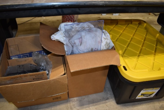 Tote and 2 Boxes of Misc Items