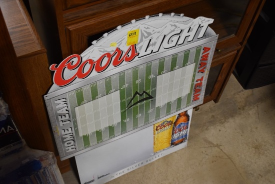 Coors Football Metal Sign