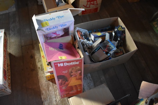 Box of Vintage Toys and Games