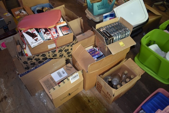 Large Group of  Misc Vintage Items, Large Collection of VHS Tapes, Books