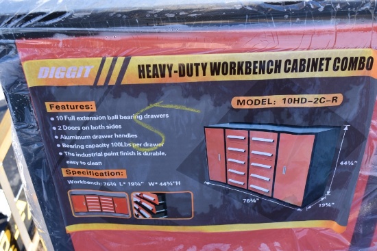 Diggit 77" 10 Drawer Tool Box Workbench