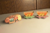 1935 Marx Easter Bunny Express with 2 Tow Behind Cars
