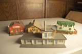 5 Model Train HO Scale Buildings