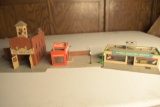3 Model Train HO Scale Buildings