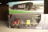 NewRay Peterbilt Model 379 Car Hauler and Mobil Toy Race Car Carrier