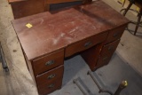 Dark Wood 7 Drawer Dresser with Detached Mirror