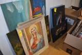 9 Paintings and Cross stich Pieces of Art Work