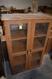 Wooden Display Case with Bi-Fold glass Doors