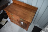 Oak Wash Stand on Wheels