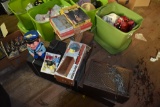 Group of Stereo items and Kitchen Items and Toys