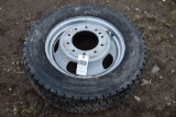 Contintental 225/70R19.5 Tire on 10 Lug Rim