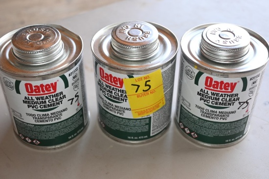 Three 16 fl. Oz of Oatey All Weather Medium Clear PVC Cement