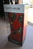Gate House Entrance Handle Set with Antique Brass Finish