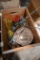Vintage Wooden Box with Fishing Items