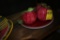 Three Decorative Glass Apples