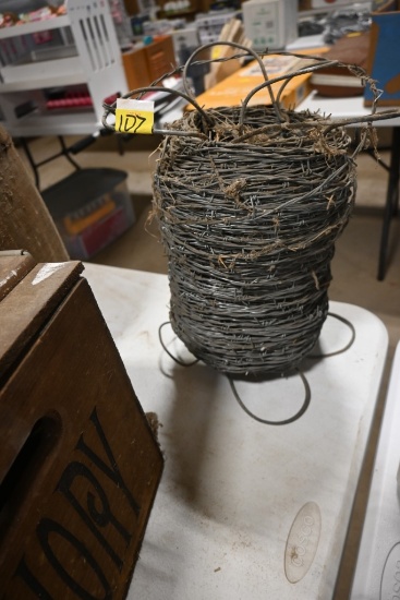 Partial Roll of Barbed Wire