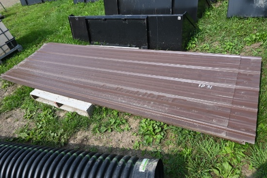 Large Group of Brown 11' Corrugated Metal Panels