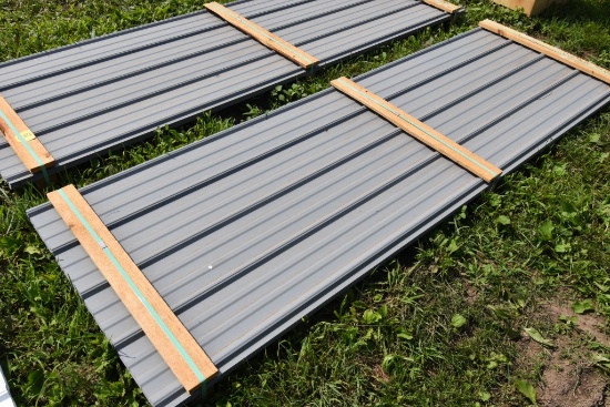 30 Pieces of 10' Sections of Gray Corrugated Metal Paneling