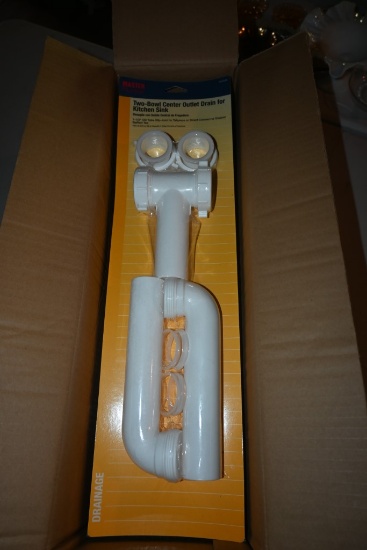 Five Master Two-Bowl Center Outlet Drains