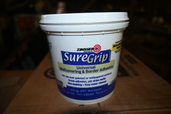 Six One Quart Containers of Zinsser Universal Wallcovering and Border Adhesive