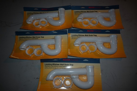 Five Master Plumber Wall Drain Traps