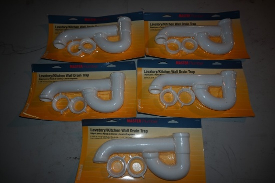 Five Master Plumber Wall Drain Traps