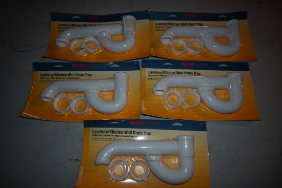 Five Master Plumber Wall Drain Traps