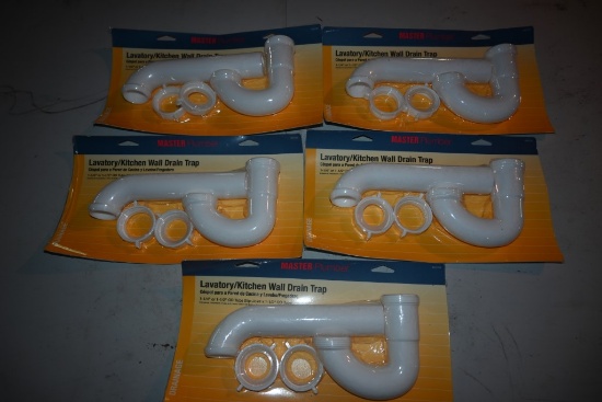 Five Master Plumber Wall Drain Traps