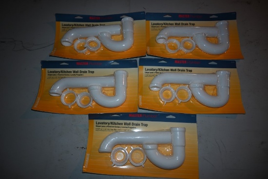 Five Master Plumber Wall Drain Traps
