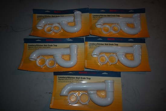 Five Master Plumber Wall Drain Traps